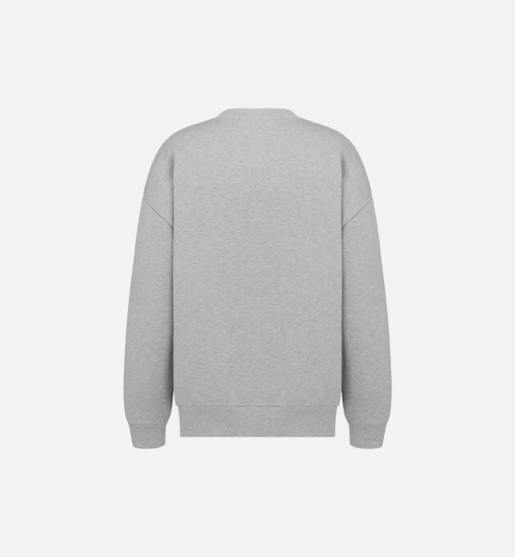 Christian Dior Embroidery Logo Crewneck Sweatshirt Gray