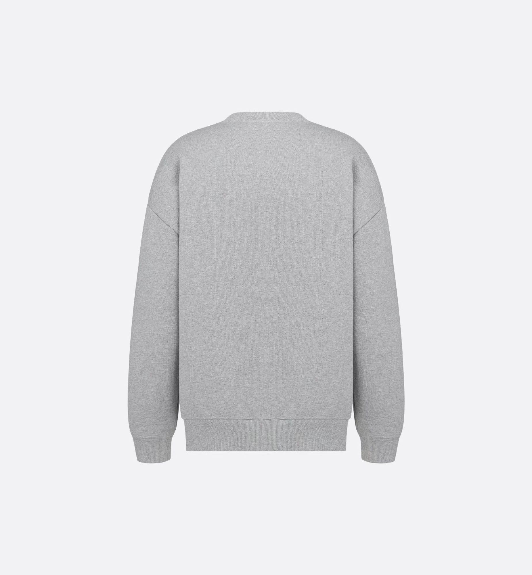 Christian Dior Embroidery Logo Crewneck Sweatshirt Gray