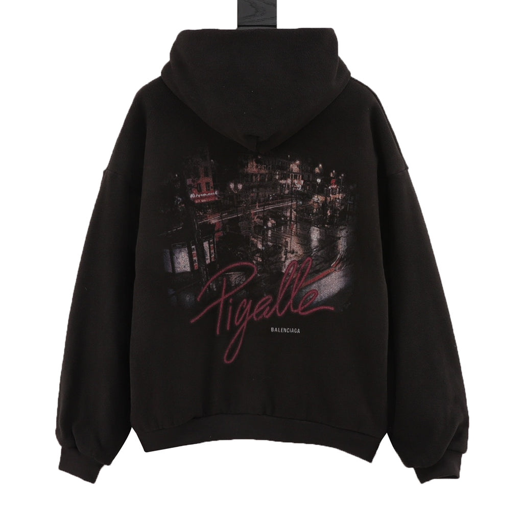Balenciaga-Street View Teddy Hooded Jacket