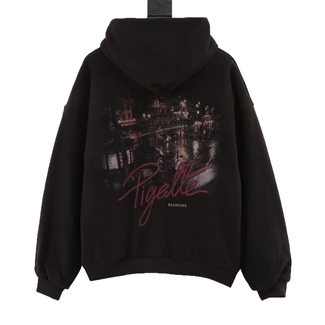 Balenciaga-Street View Teddy Hooded Jacket