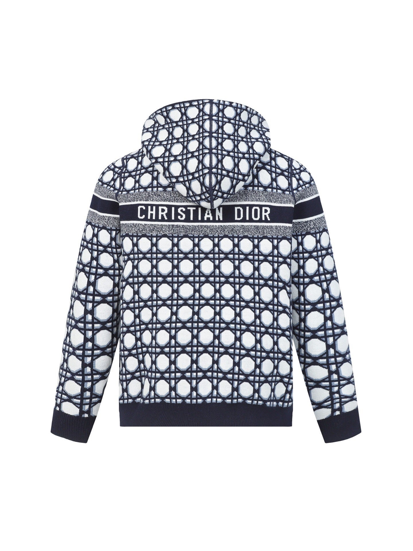 Christian Dior Logo Stripe Knit Hoodie – Navy