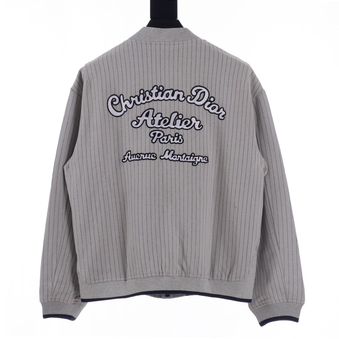 Christian Dior Atelier Striped Baseball Jacket