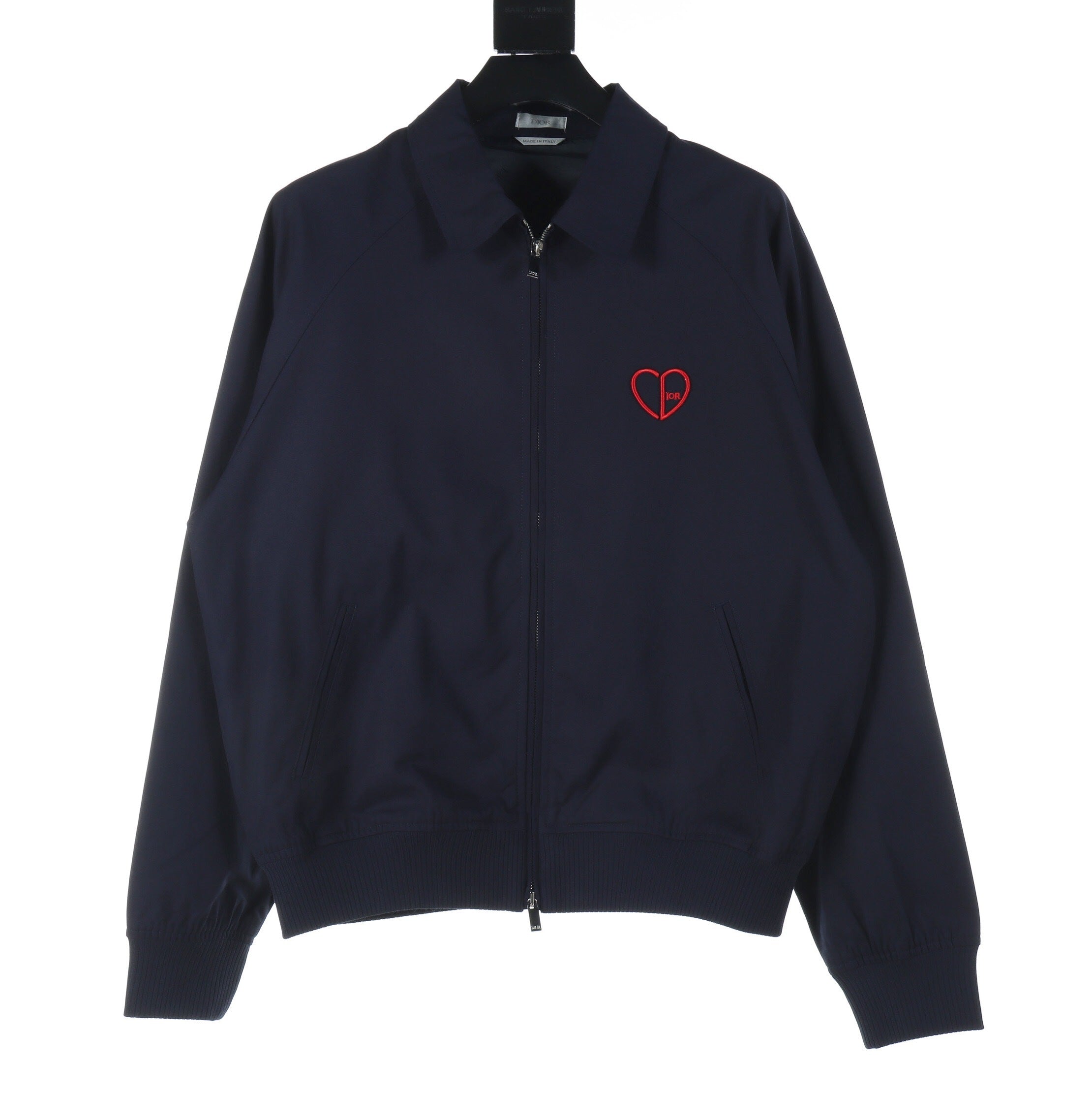 Christian Dior Red Heart Embroidery Jacket - Navy Blue