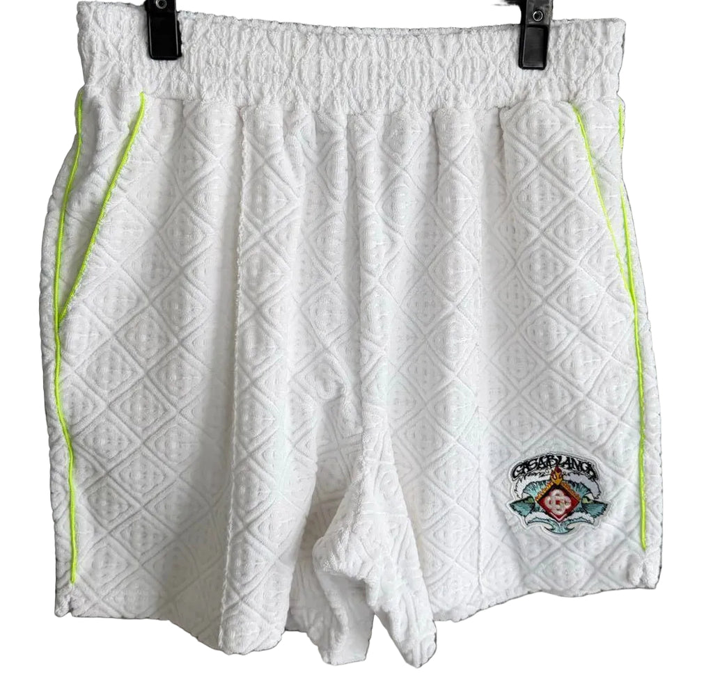 Casablanca Quilted Monogram Short – White