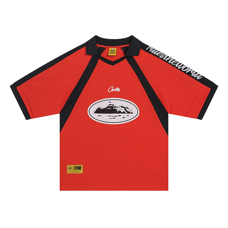 Corteiz “Island” Jersey (Red/Black)