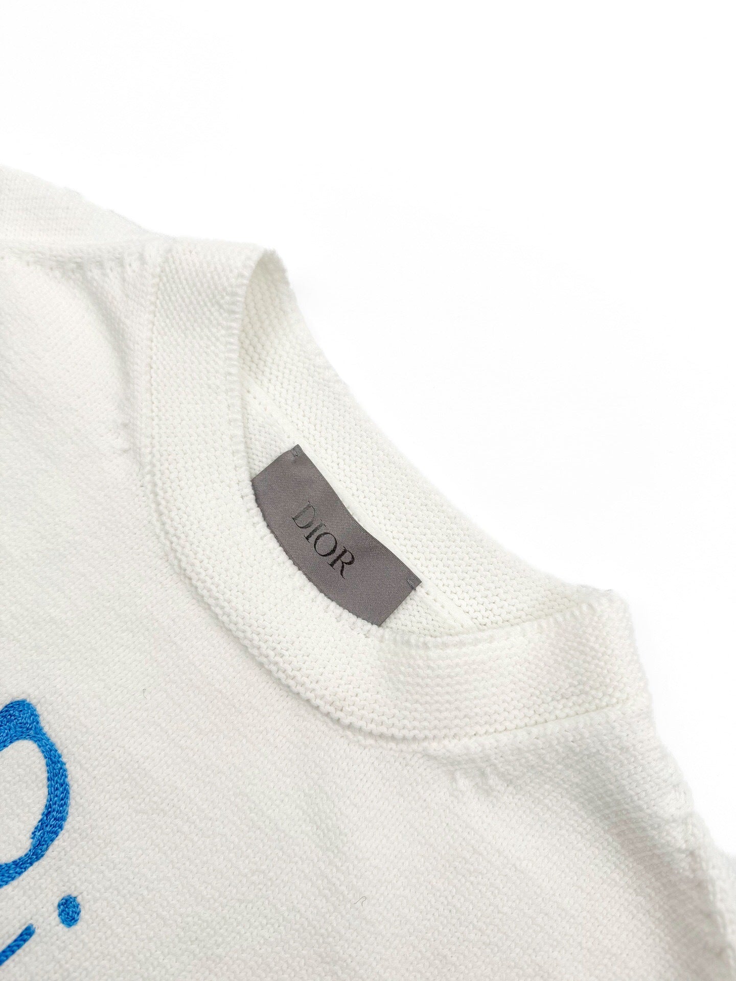 Christian Dior for My Real Friends Sweater - (Cream/Navy Blue)