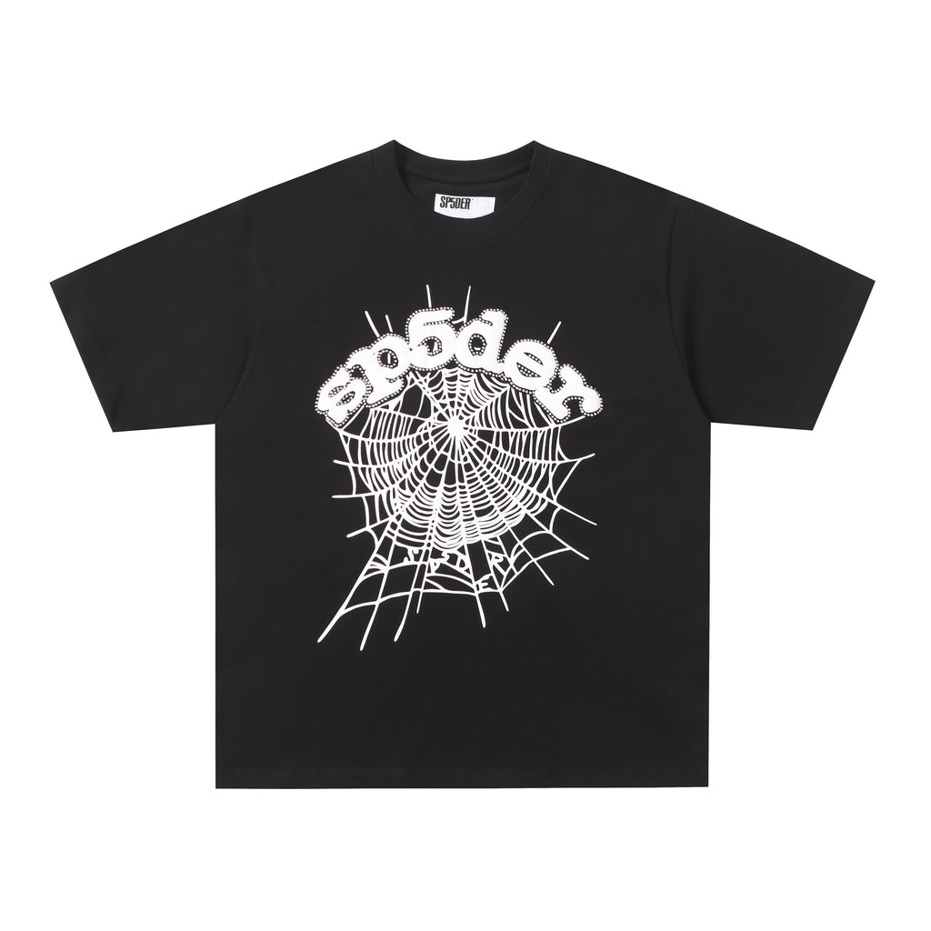 Sp5der Web Graphic T-Shirt (Black/White)