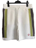 Casablanca Striped Crochet Knit Short - Olive