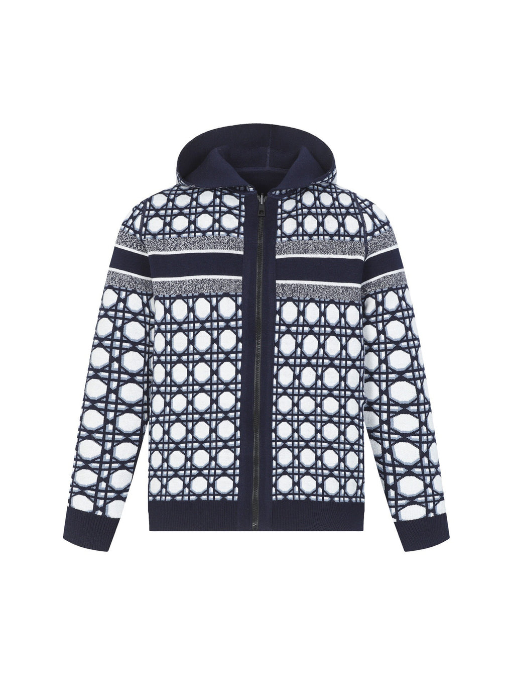 Christian Dior Logo Stripe Knit Hoodie – Navy