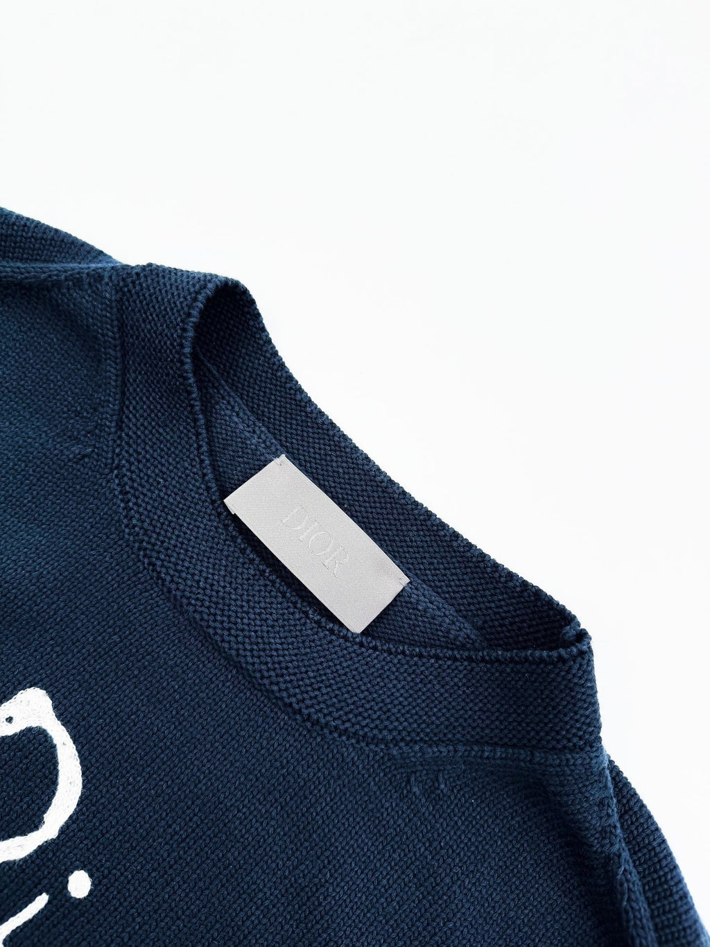 Christian Dior for My Real Friends Sweater - (Cream/Navy Blue)