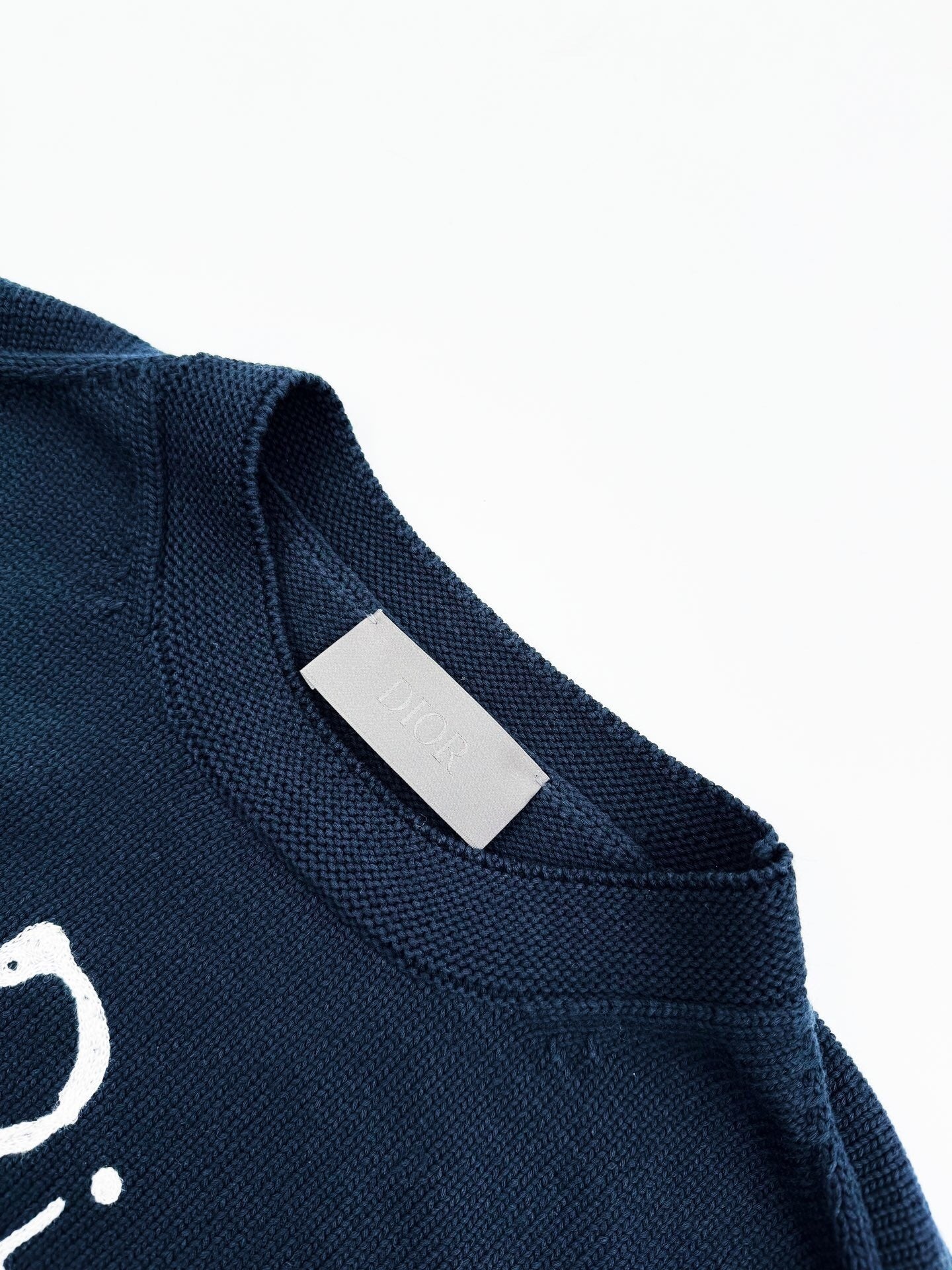 Christian Dior for My Real Friends Sweater - (Cream/Navy Blue)