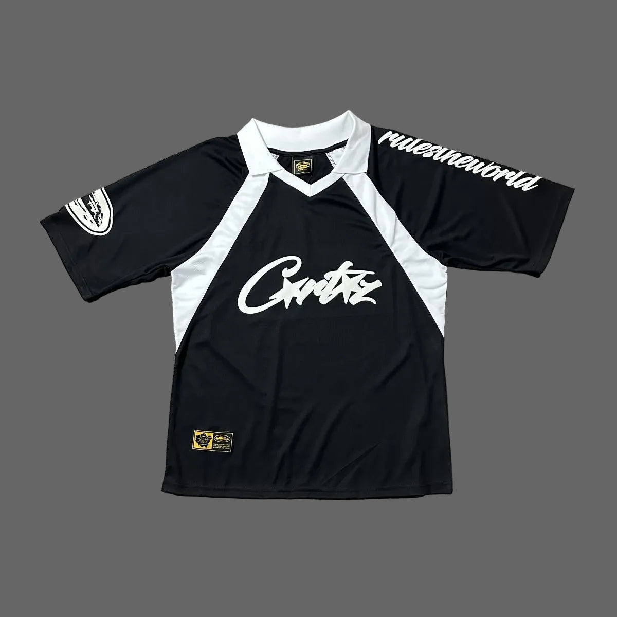 Corteiz Rule The World Jersey (Black/White)