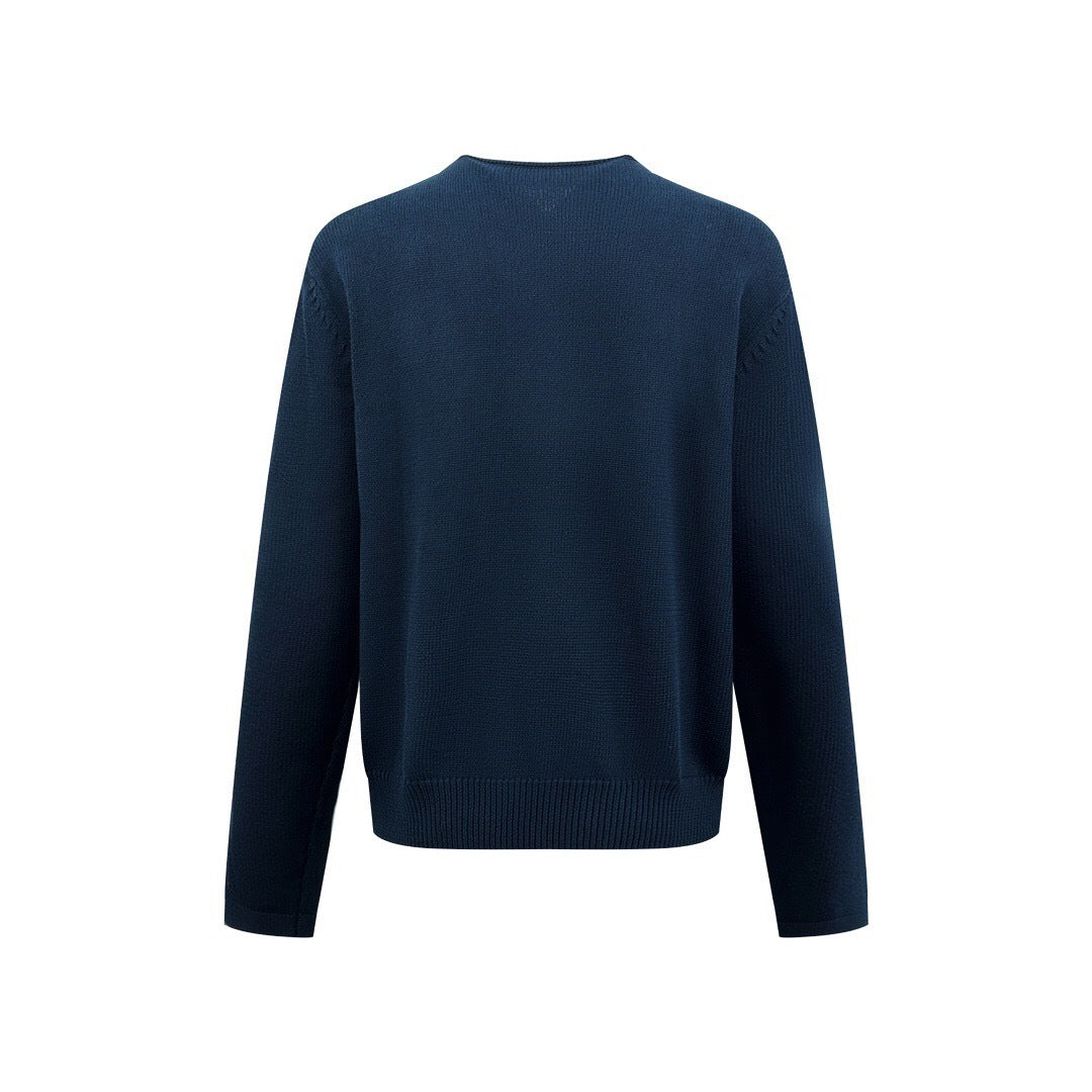 Christian Dior for My Real Friends Sweater - (Cream/Navy Blue)