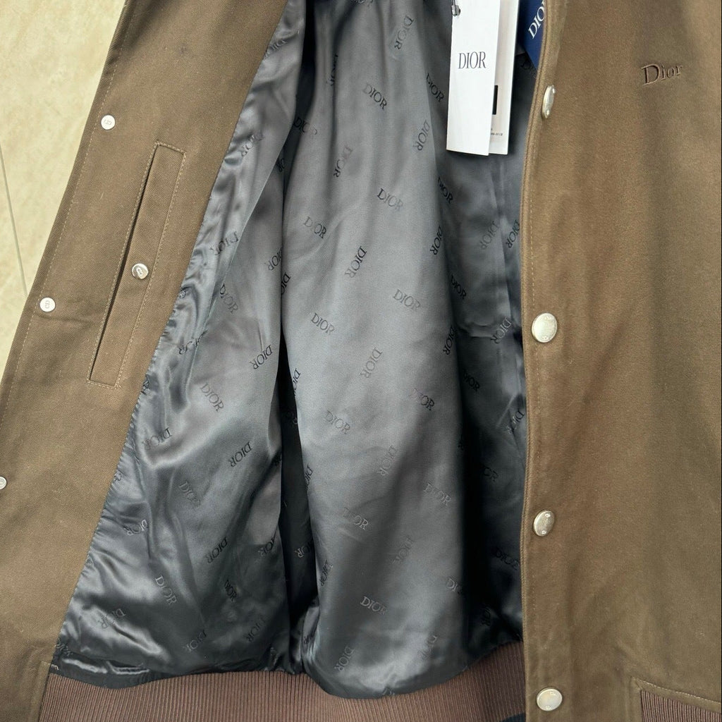 Dior Leather Collar Patchwork Jacket – Brown