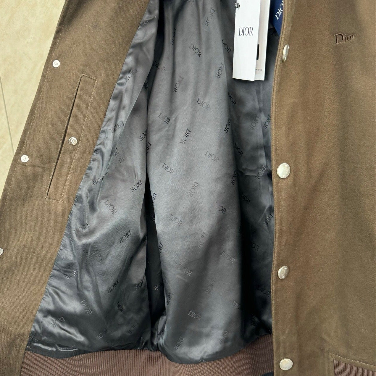 Dior Leather Collar Patchwork Jacket – Brown