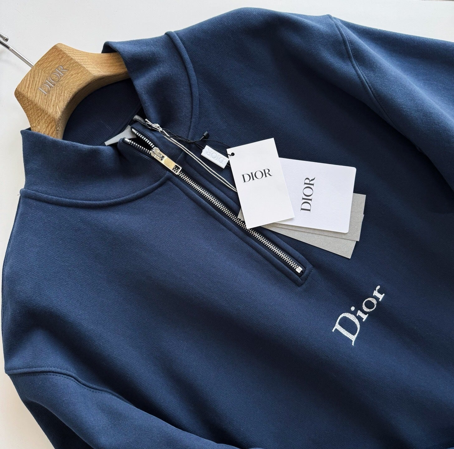 Dior Quarter Zip Sweatshirt – (Navy Blue/Green/Beige)