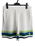 Casablanca Striped Knit Button-Up Short – White Multi