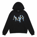 Amiri Chrome Staggered Logo Hoodie Black
