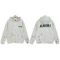 Amiri Plaint Splatter Hoodie Grey
