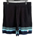 Casablanca Striped Crochet Knit Short - Black