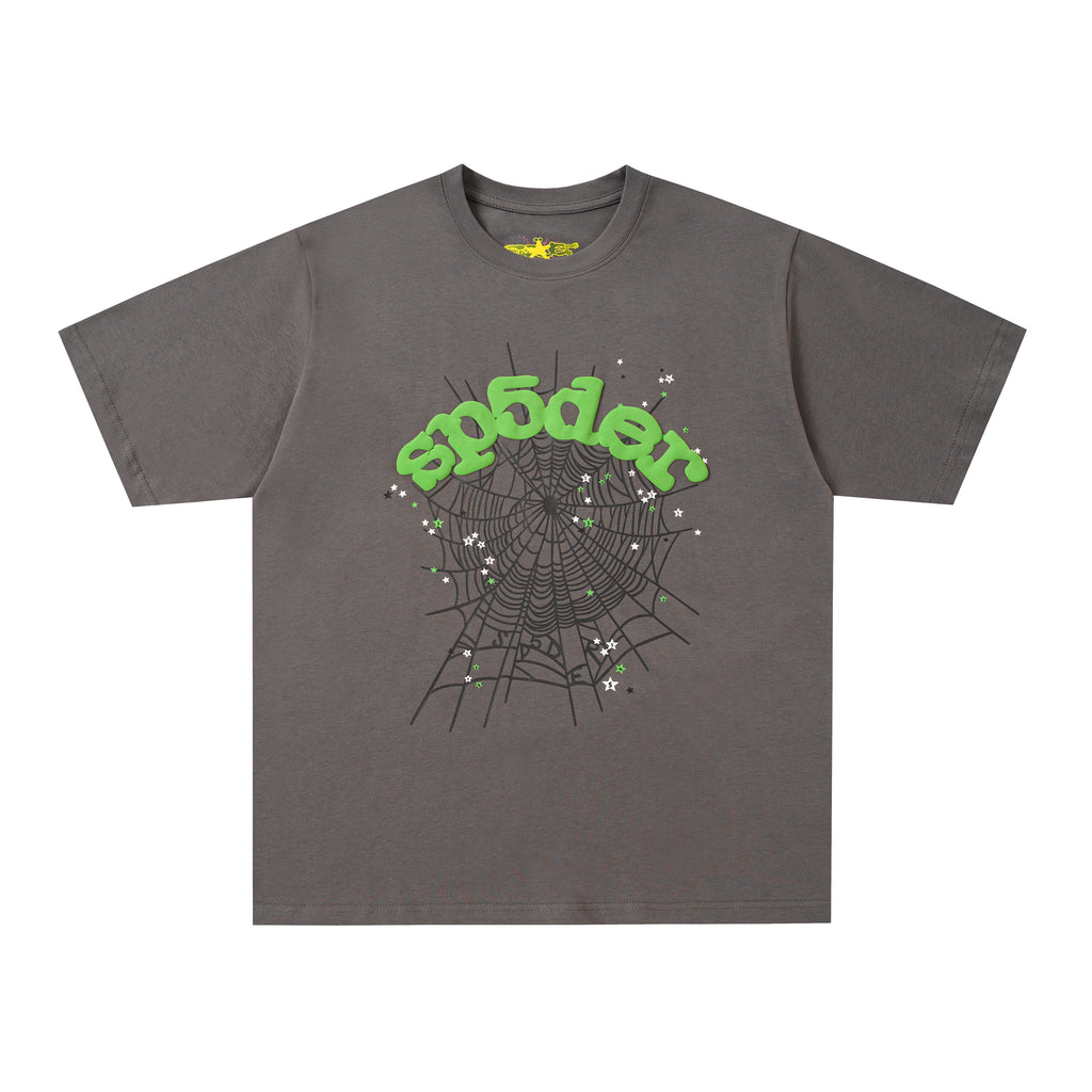 Sp5der Web Graphic T-Shirt (Grey / Green)