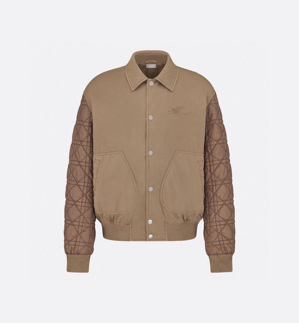 Dior Embroidery Logo Padded Flight Jacket – Beige