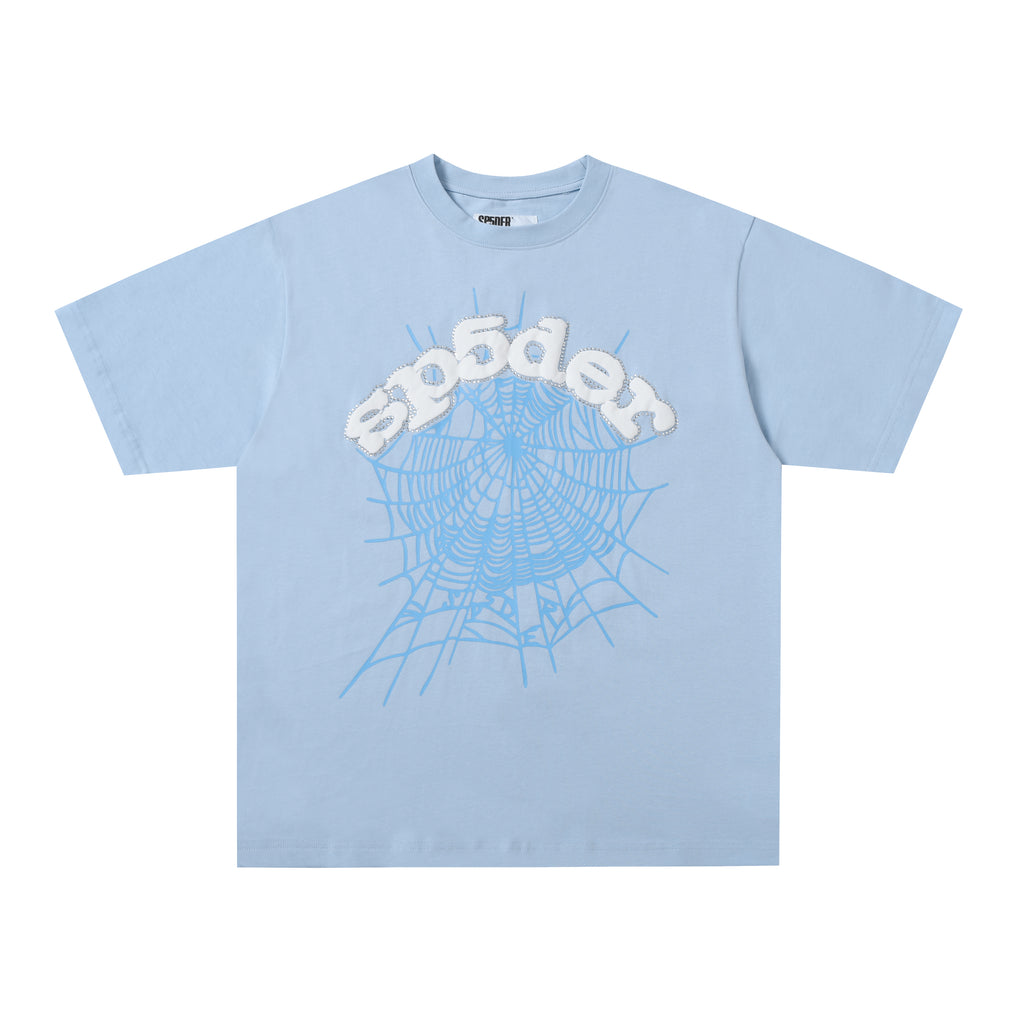 Sp5der Web Graphic T-Shirt ( Ocean Blue / White )