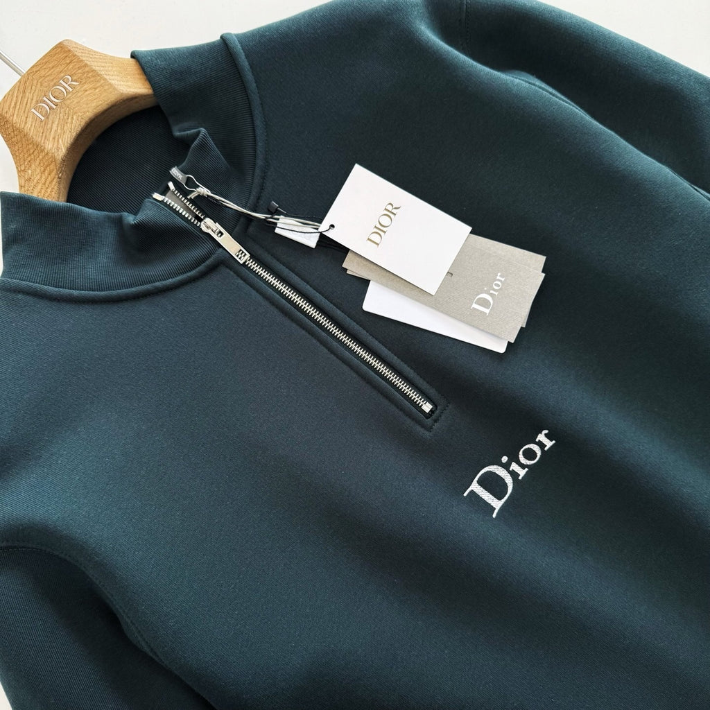 Dior Quarter Zip Sweatshirt – (Navy Blue/Green/Beige)