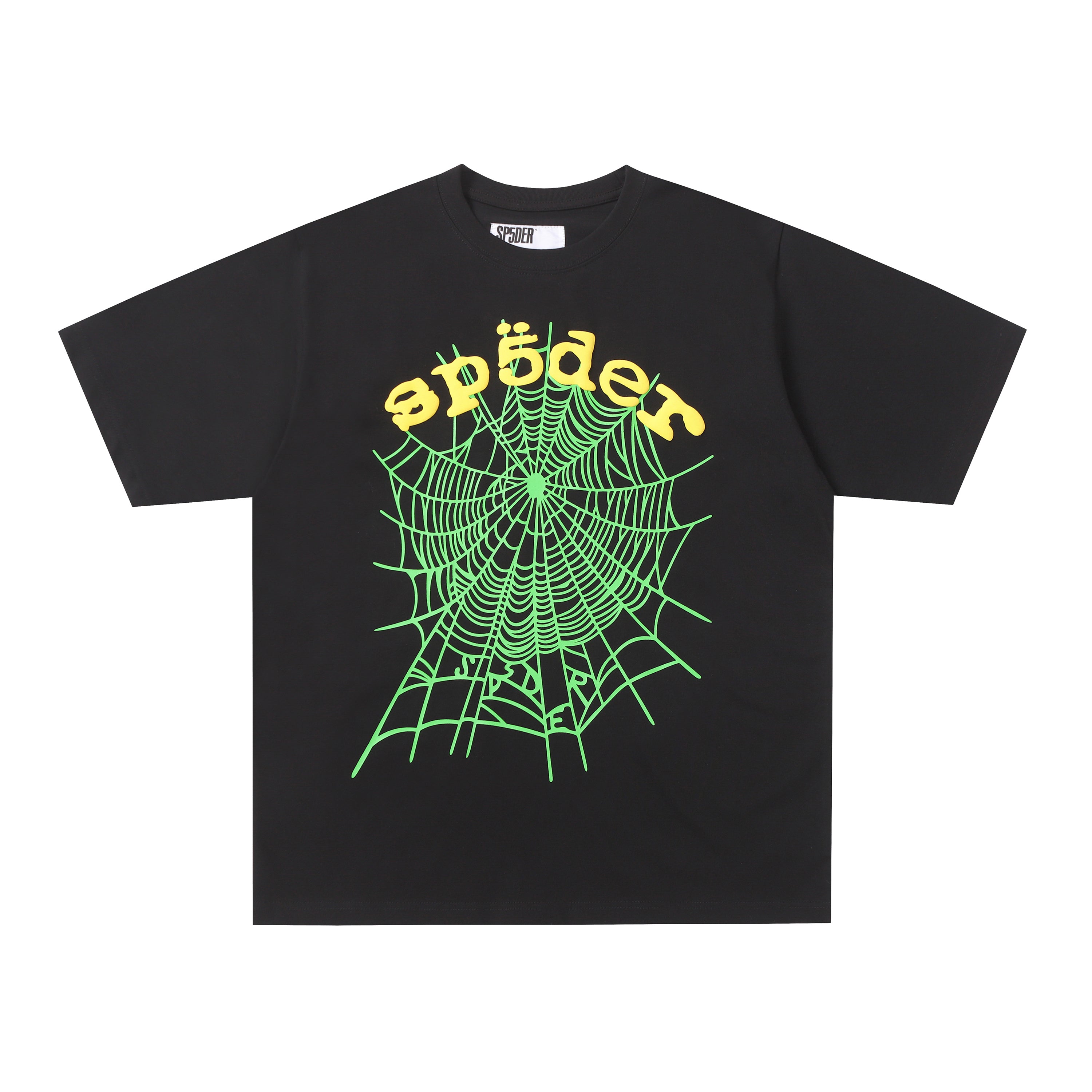 Sp5der Web Graphic T-Shirt (Black / Green )