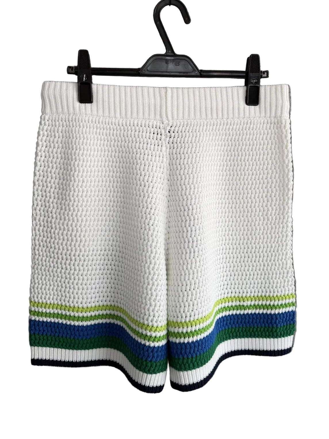 Casablanca Striped Knit Button-Up Short – White Multi