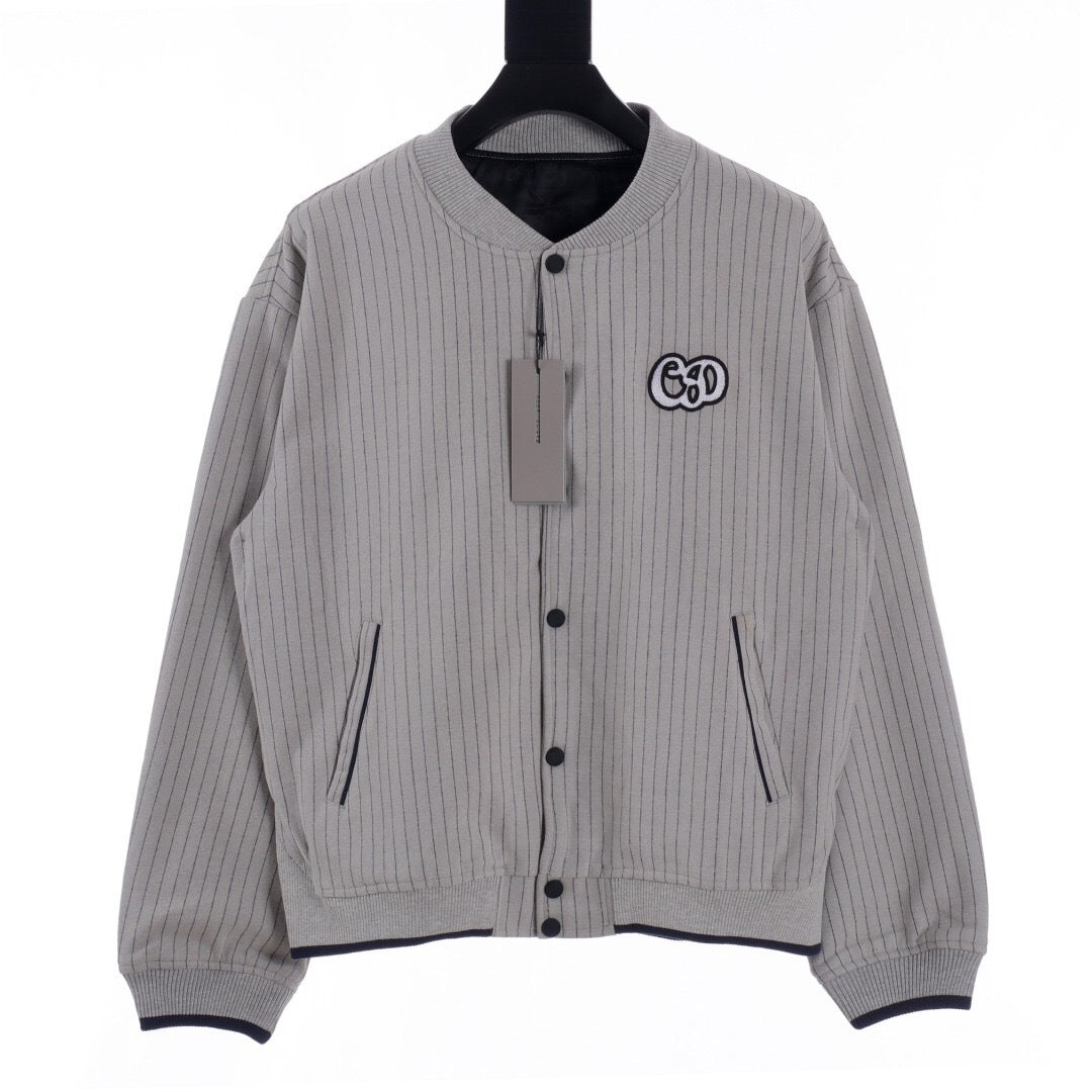 Christian Dior Atelier Striped Baseball Jacket