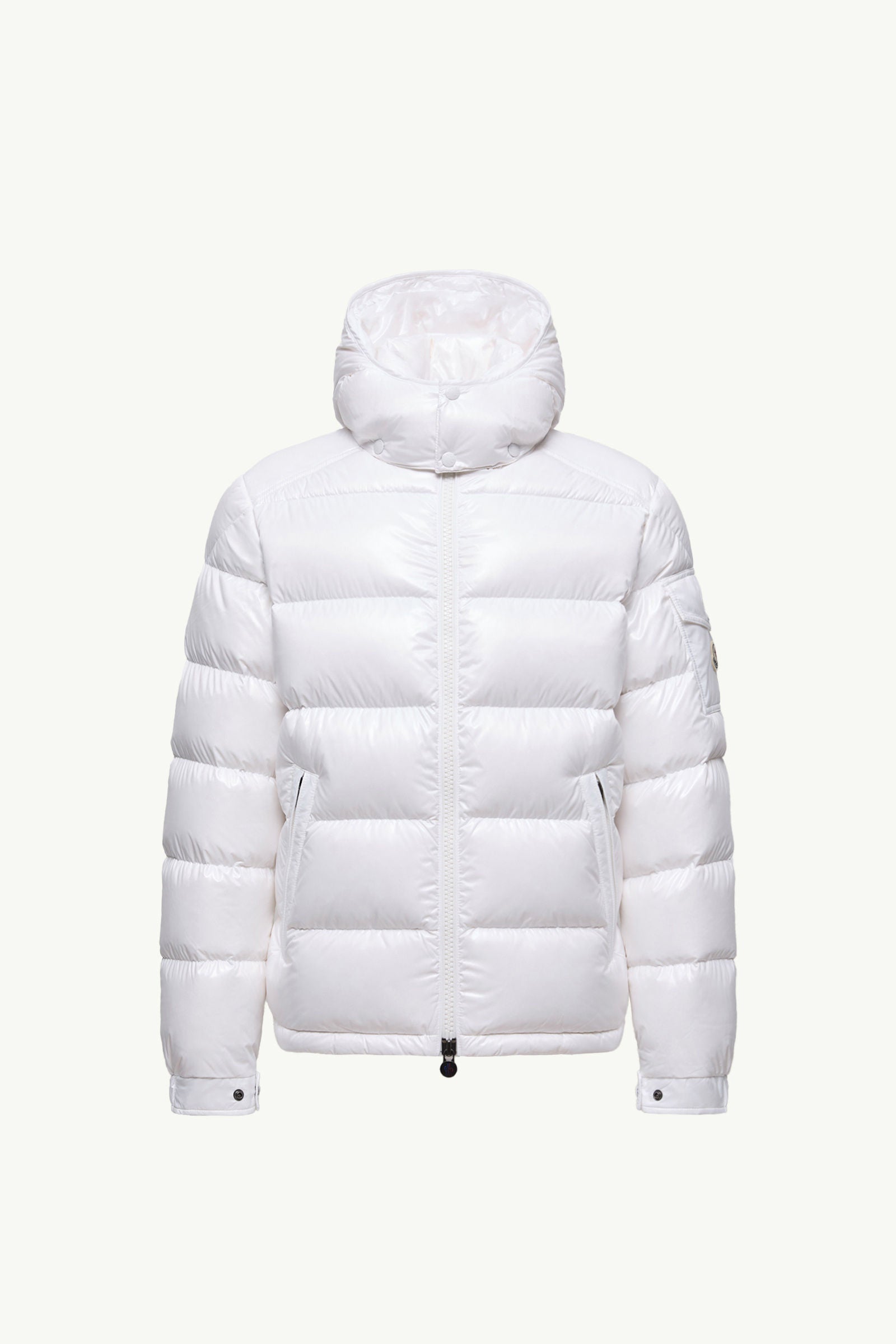 Moncler Maya Hooded Short Down Jacket Men White Moncler